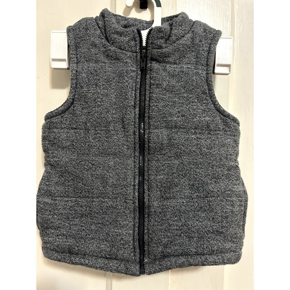 TOUGHSKINS 4T Zip up Vest Charcoal Durable Cozy Comfort